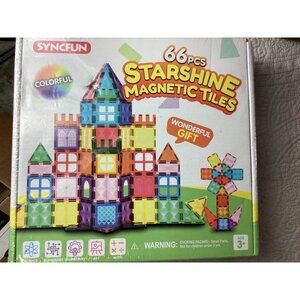 SyncFun 66-Piece Starshine Magnetic Tiles Building Set -Learning Toy*Ages 3+*NWB